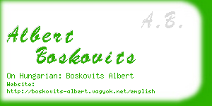 albert boskovits business card